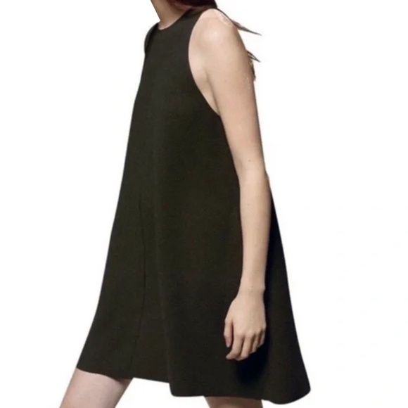 Aritzia Wilfred Free Black Dress Minimalist Tank Tunic Rayon Refined Fashion - Picture 13 of 15